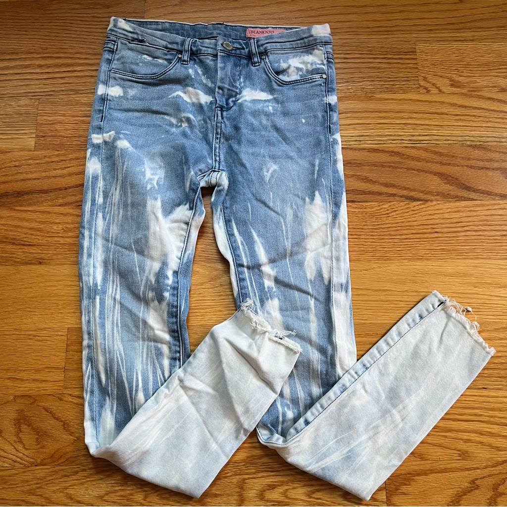 Blanknyc Blue And White Bleached Jeans Size 14